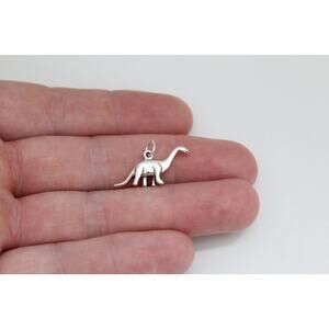 Sterling Silver Dinosaur Charm, Sterling Silver Apatosaurus Dinosaur Charm